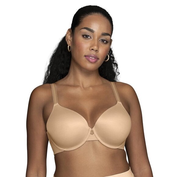 2Pk Vanity Fair SZ 44C Women's Underwire Full Coverage T-Shirt Bra Beige & Black - Picture 2 of 10